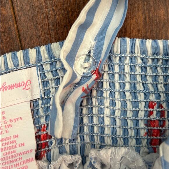 Tommy Bahama Girl’s Striped Dress with Red Lobster Print and Bow, Size 6 - Picture 9 of 12